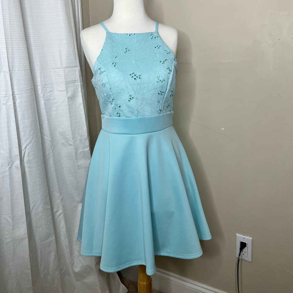 Mi Ami Blue Mini Dress Size Small Floral
